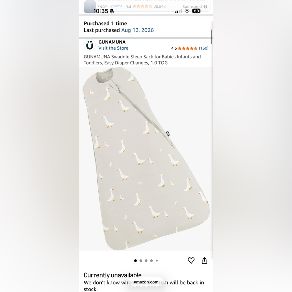 Gunamuna sleep sack swaddle 1.0 tog